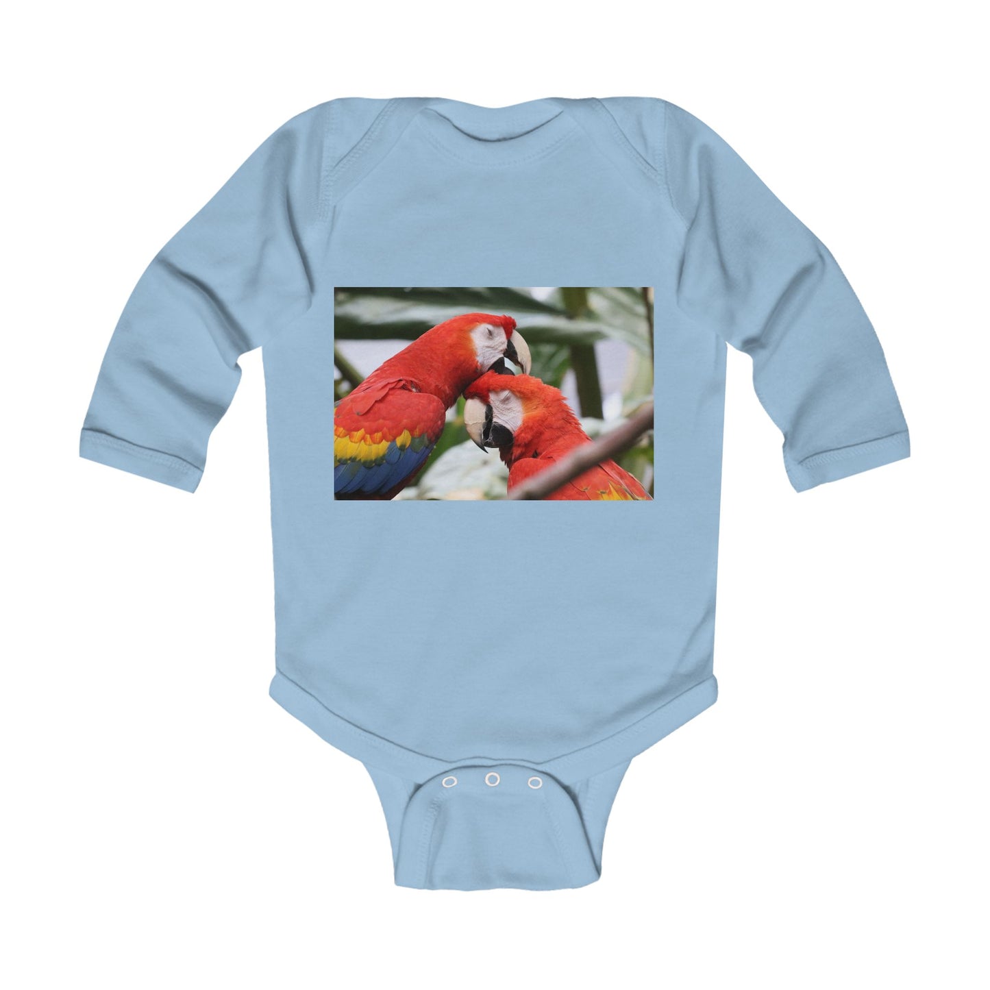 Infant Bodysuit — Colorful Scarlet Macaw Parrots Photo