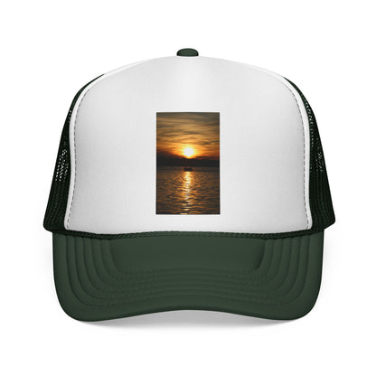 Sunset Over Water Trucker Cap — Ocean Beach Sunset Hat