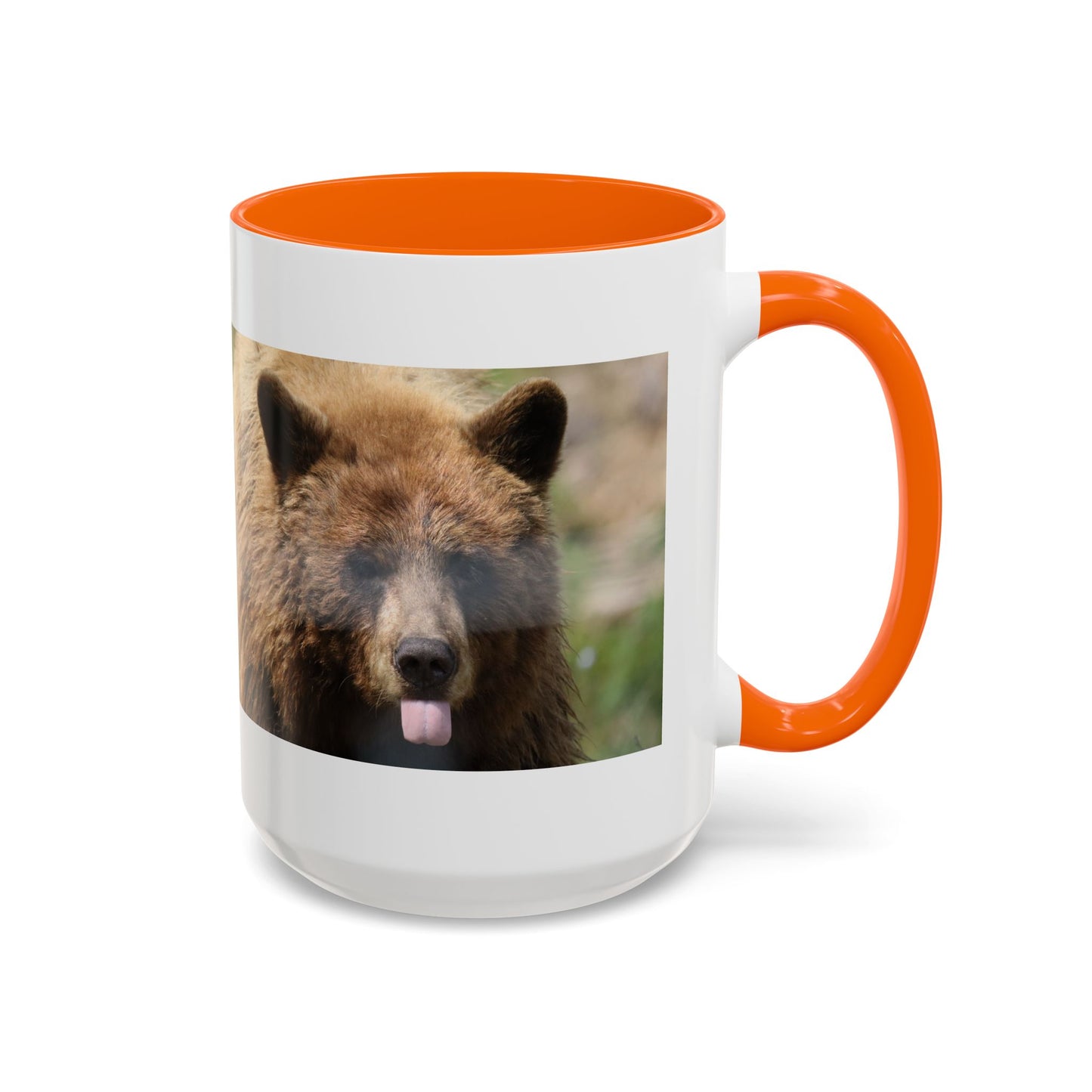 Funny Brown Bear Photo Accent Coffee Mug (11/15 oz)