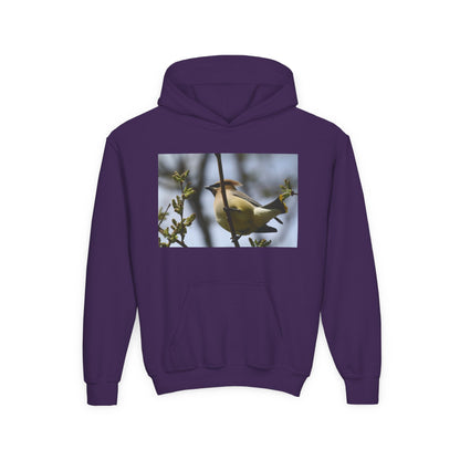Cedar Waxwing Bird Hoodie | Youth Hooded Sweatshirt