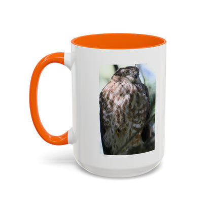 Hawk Photo Accent Coffee Mug — Birdwatcher Gift, 11/15oz