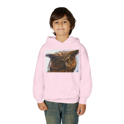 Youth Hoodie with Realistic Owl Art — Cute Kids Animal Pullover