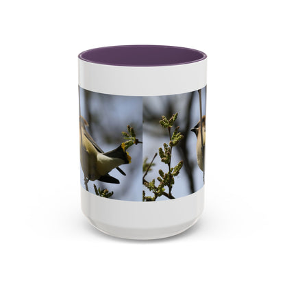 Cedar Waxwing Bird Photo Accent Coffee Mug