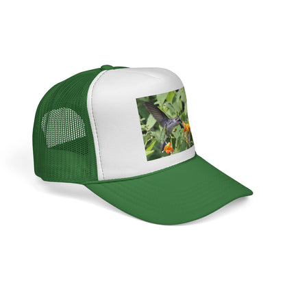Hummingbird Photo Trucker Cap — Nature Wildlife Mesh Hat