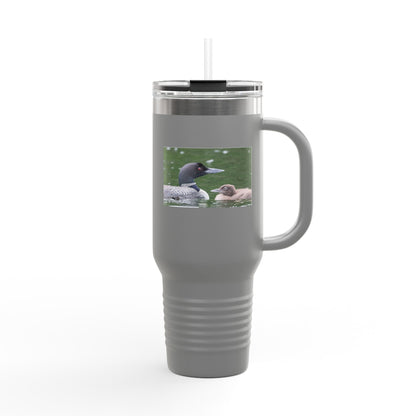 40oz Insulated Travel Mug with Duck and Duckling Photo