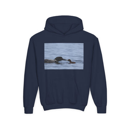 Youth Hoodie with Swimming Otters Photo – Cute River Otter Kids Sweatshirt