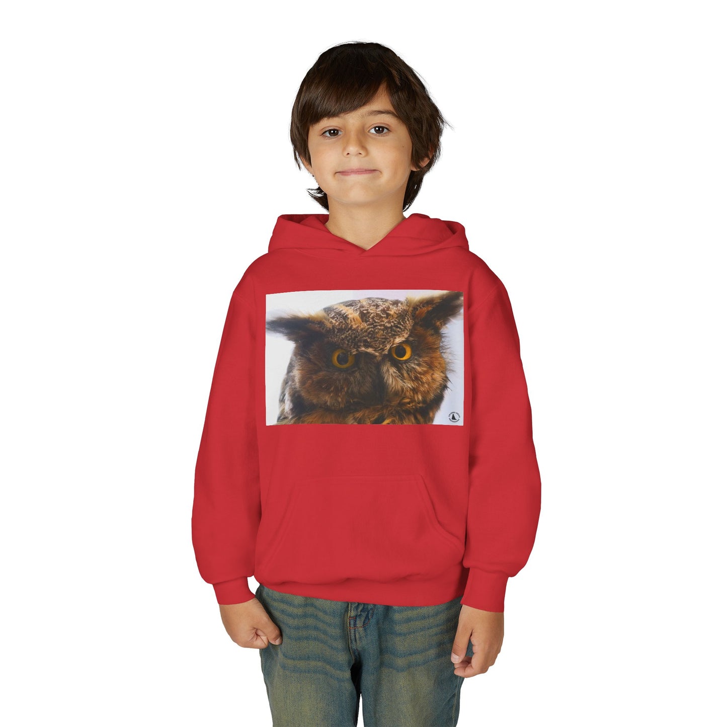 Youth Hoodie with Realistic Owl Art — Cute Kids Animal Pullover