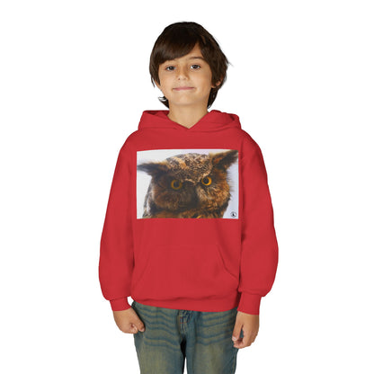 Youth Hoodie with Realistic Owl Art — Cute Kids Animal Pullover