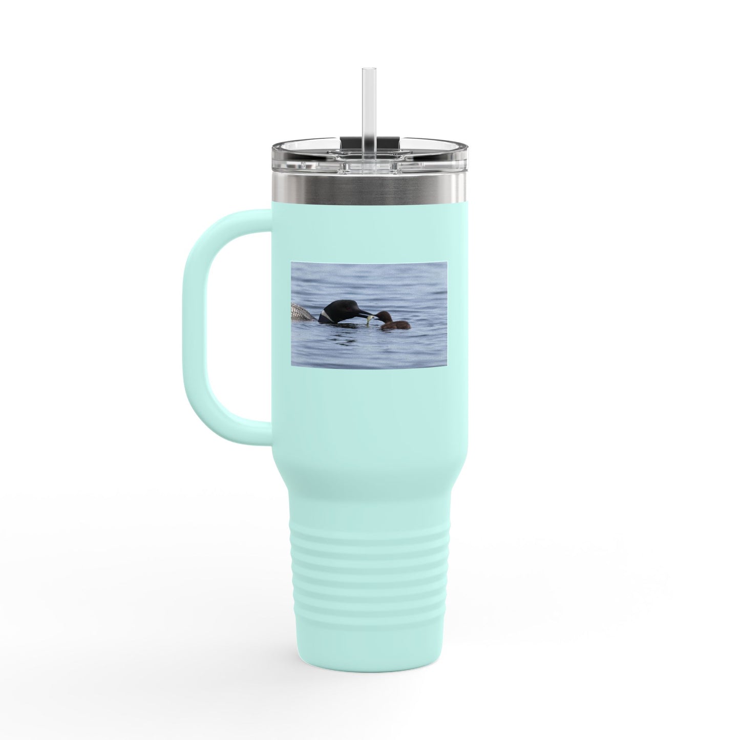 40oz Insulated Travel Mug — Wildlife Sea Otter Photo Design, Outdoor Adventure Tumbler