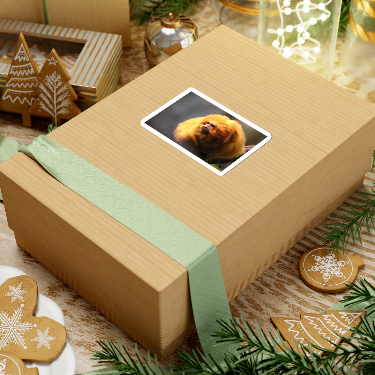 Golden Lion Tamarin Sticker — Cute Tropical Monkey Laptop Decal