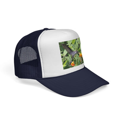 Hummingbird Photo Trucker Cap — Nature Wildlife Mesh Hat