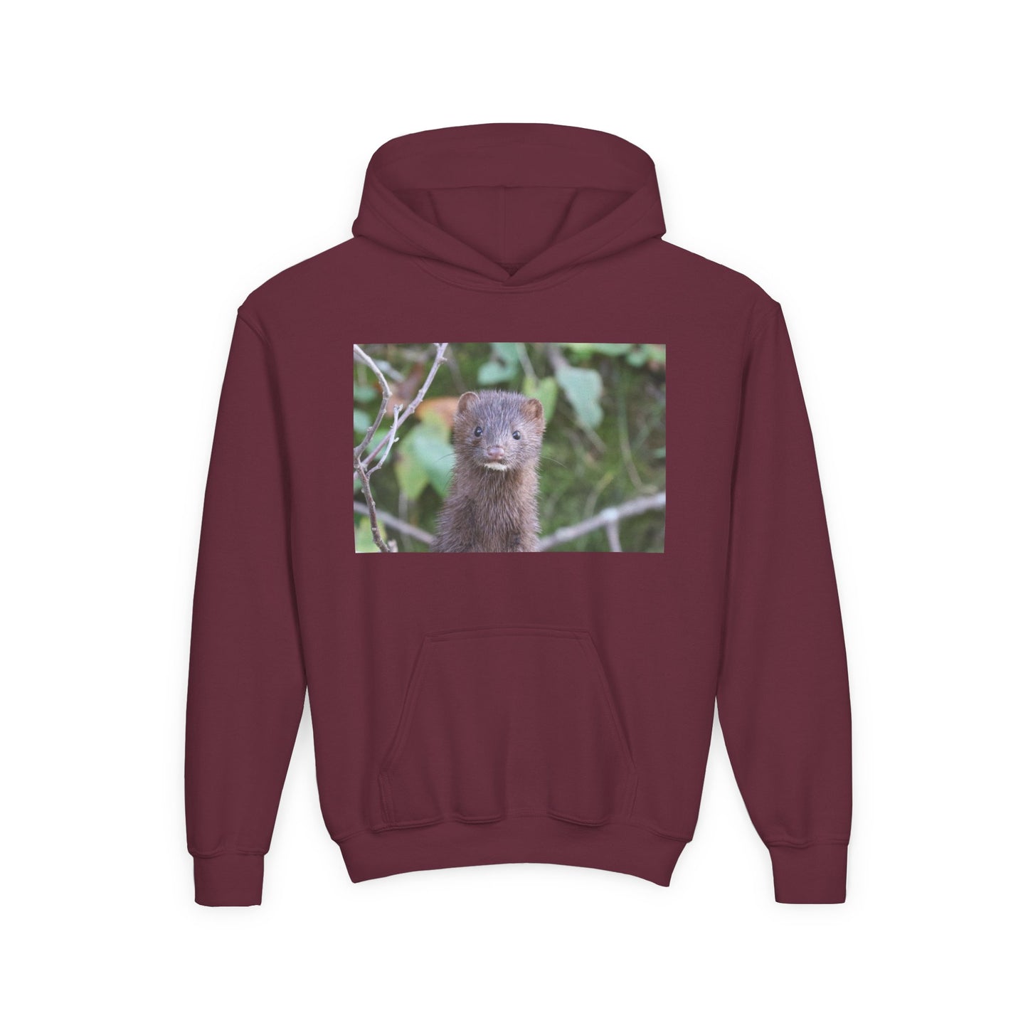 Otter Portrait Youth Hoodie — Cute Nature Animal Sweatshirt for Kids
