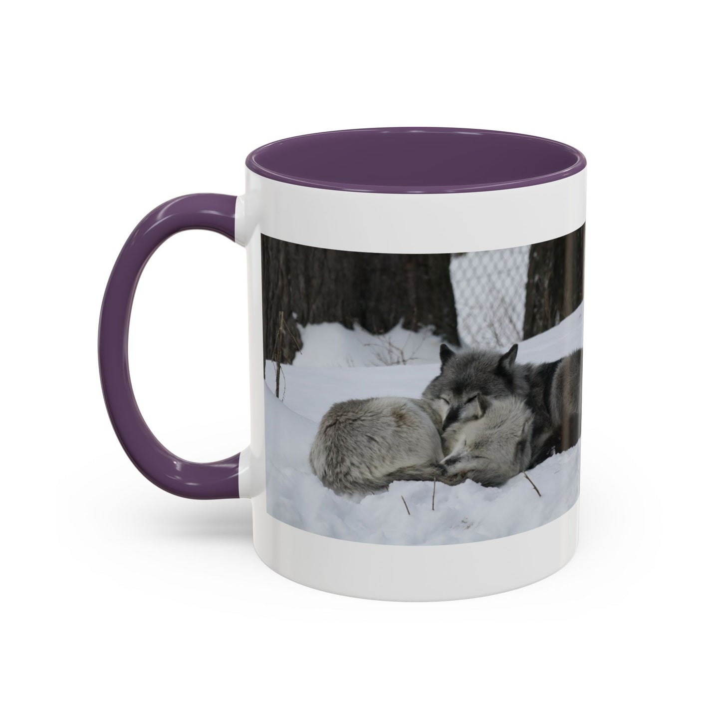 Wolf Pair Accent Coffee Mug – Winter Wildlife Photo Mug (11/15 oz)