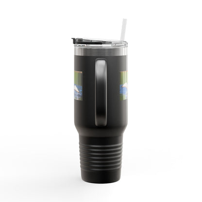 40oz Insulated Travel Mug with Scenic Loon Photo — Double-Wall Stainless Tumbler for Outdoors & Commuting