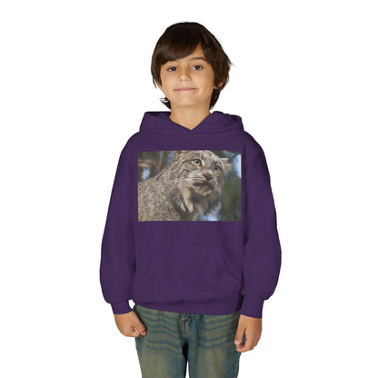 Youth Lynx Hoodie – Realistic Wildcat Photo Pullover for Kids