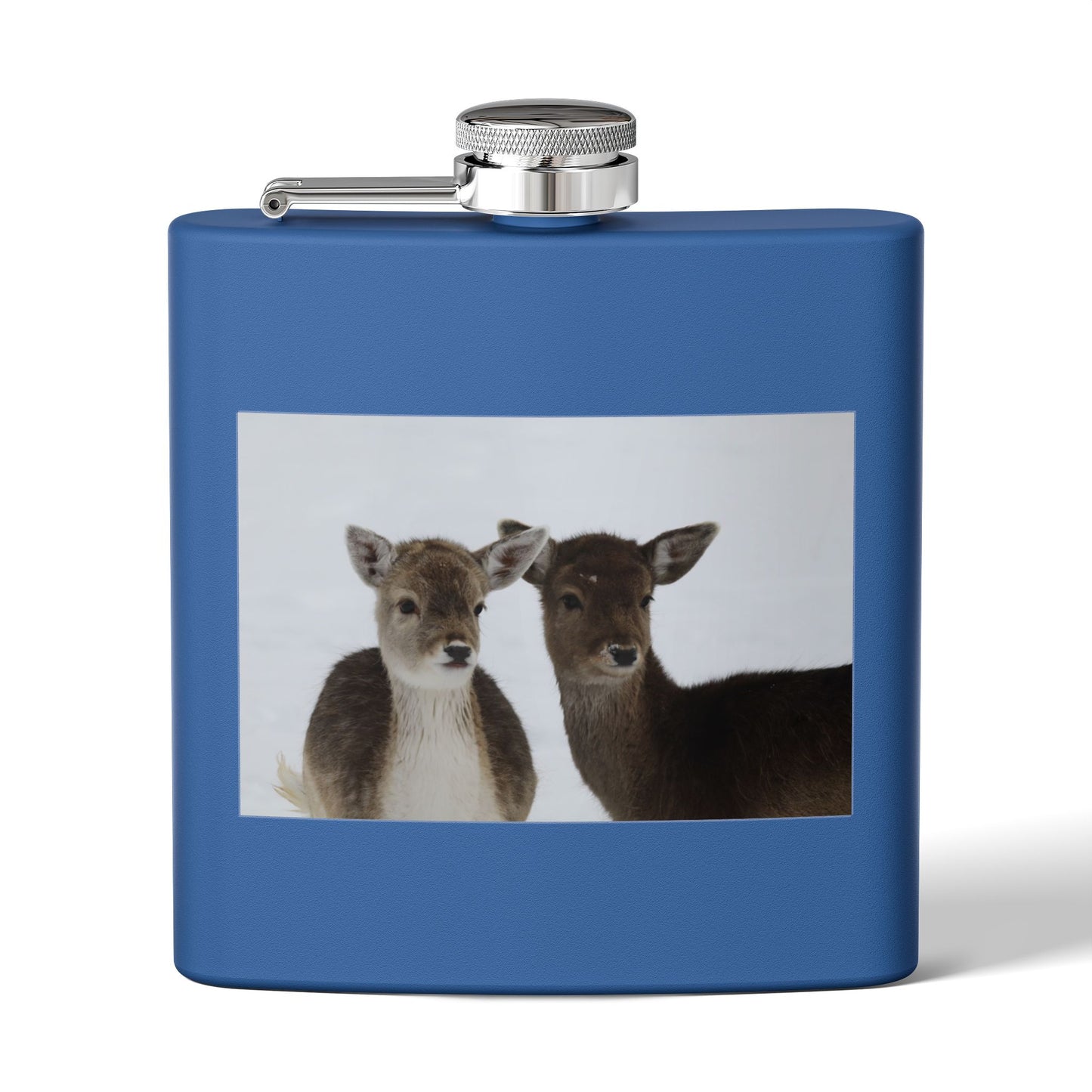 Deer Duo Stainless Steel Flask – 6oz Wildlife Pocket Hip Flask