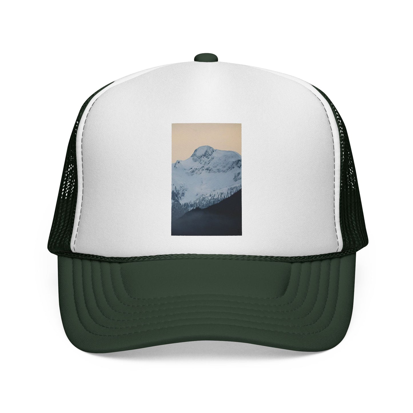 Mountain Sunrise Trucker Cap — Vintage Snow Peak Patch Hat