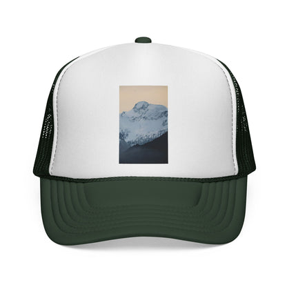 Mountain Sunrise Trucker Cap — Vintage Snow Peak Patch Hat