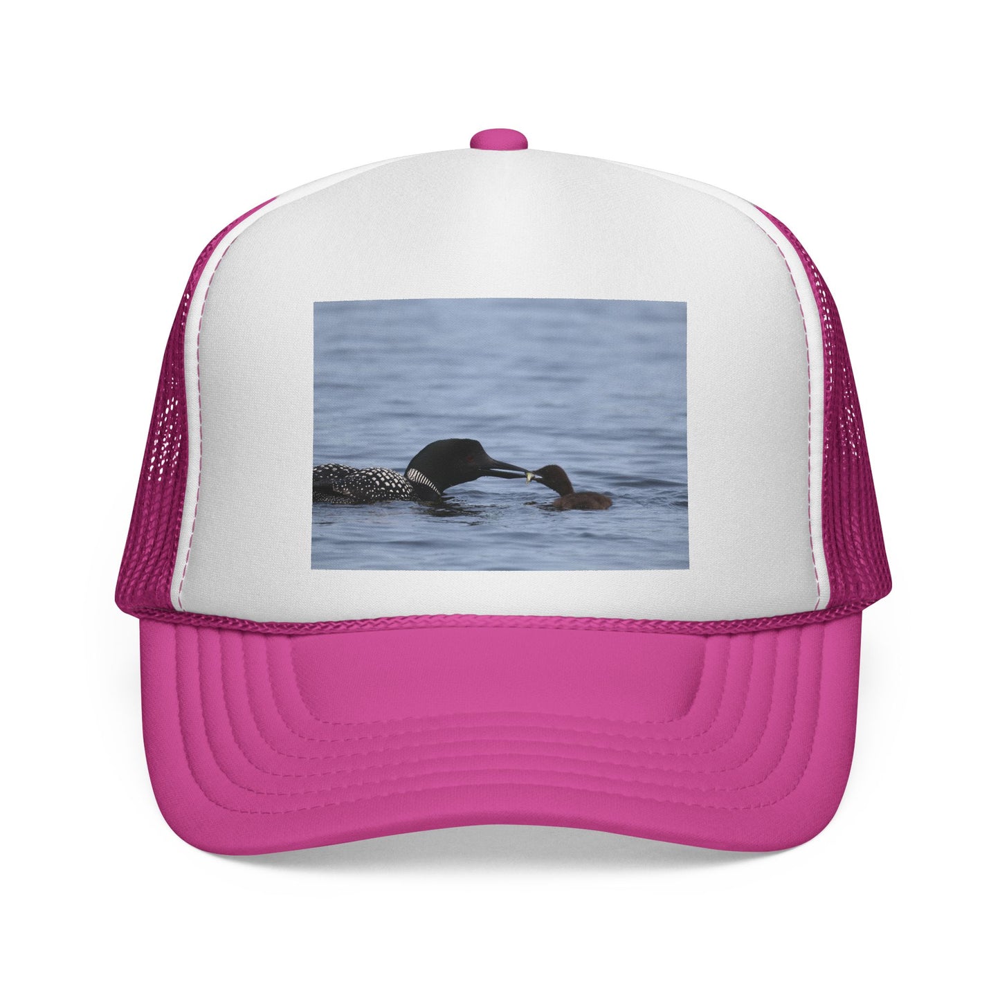 Loon & Chick Nature Trucker Hat — Wildlife Bird Watching Cap
