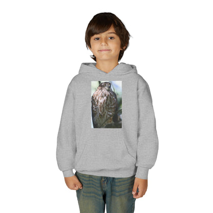 Youth Owl Hoodie – Photoreal Hawk Owl Print Kids' Hooded Sweatshirt