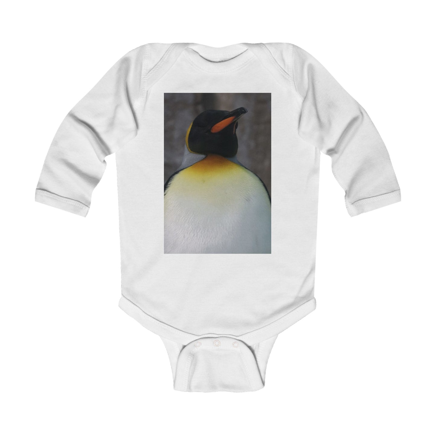 Penguin Photo Infant Bodysuit — Cute Emperor Penguin Baby Long Sleeve Onesie