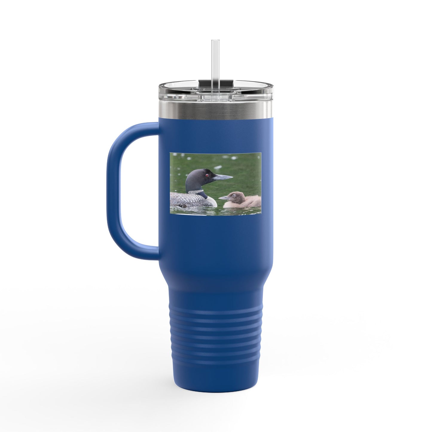 40oz Insulated Travel Mug with Duck and Duckling Photo