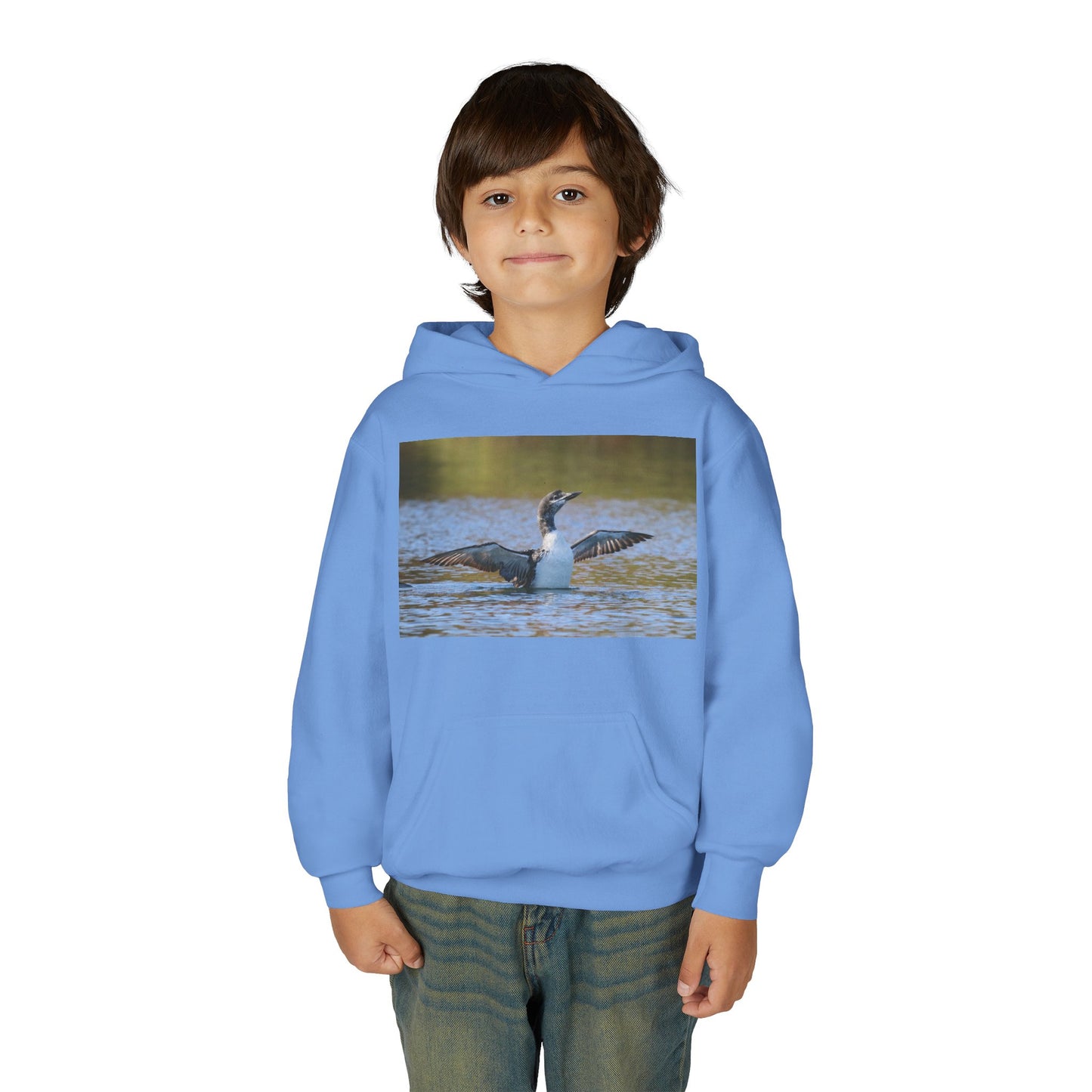 Youth Hoodie with Loon Photo – Nature Birdwatching Pullover