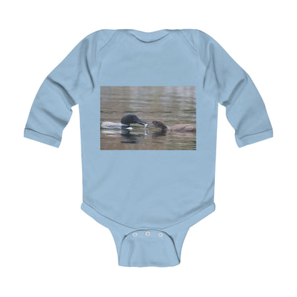 Baby Bodysuit — Playful Duckling Photo Infant Long Sleeve Onesie