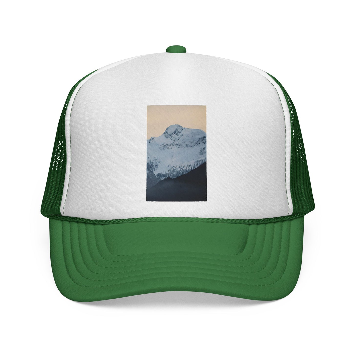 Mountain Sunrise Trucker Cap — Vintage Snow Peak Patch Hat