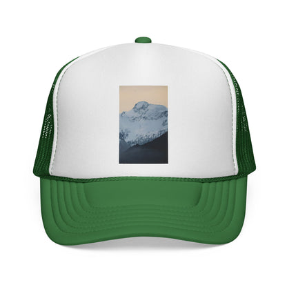 Mountain Sunrise Trucker Cap — Vintage Snow Peak Patch Hat