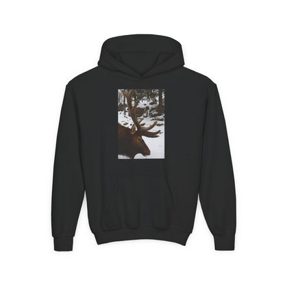 Moose Portrait Hoodie | Youth Hooded Sweatshirt