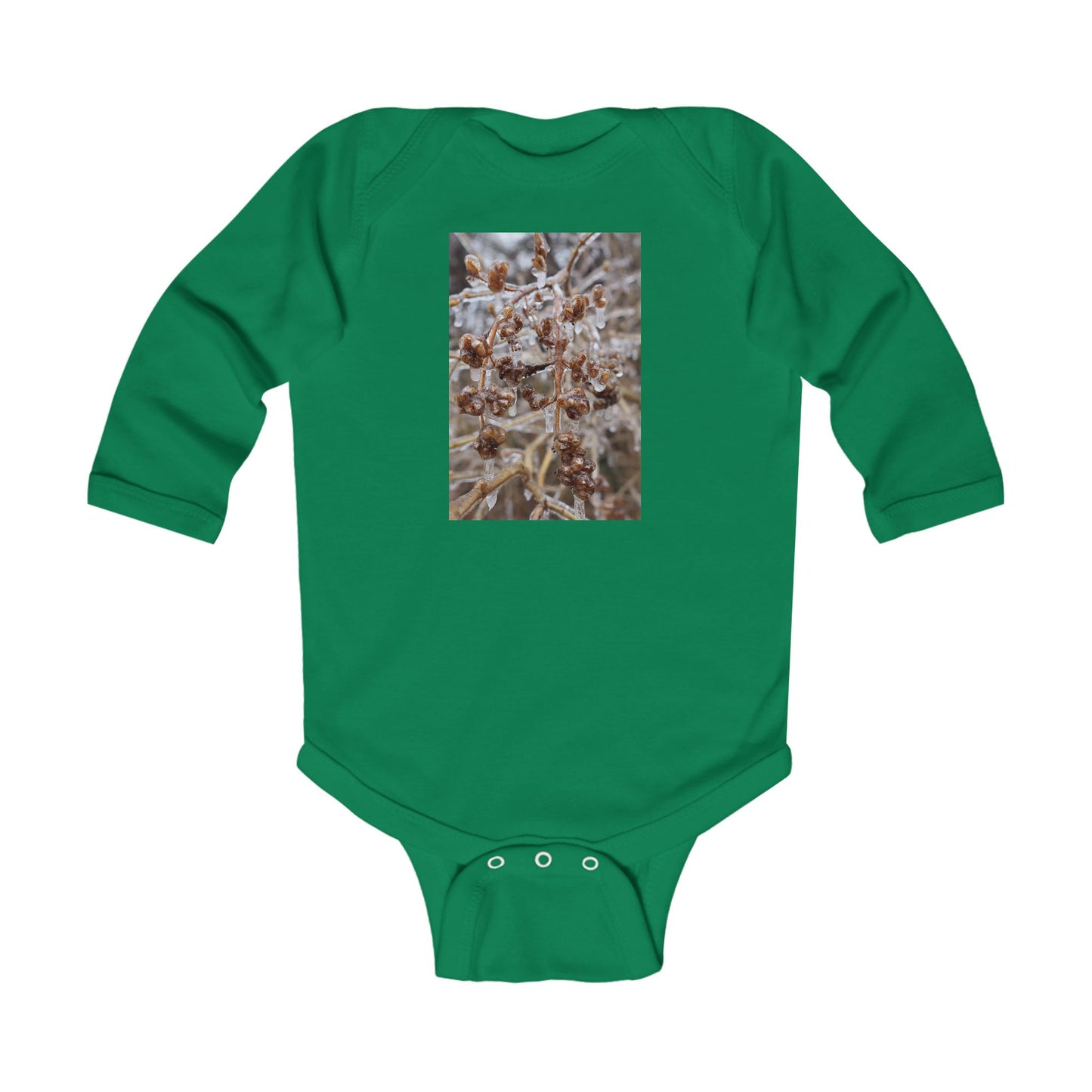 Infant Bodysuit with Frosted Winter Berries Photo Print