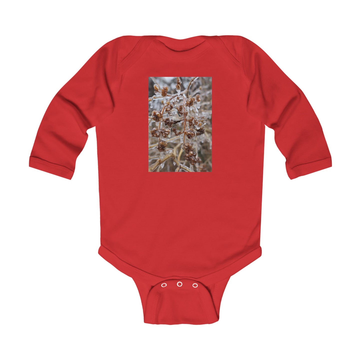 Infant Bodysuit with Frosted Winter Berries Photo Print