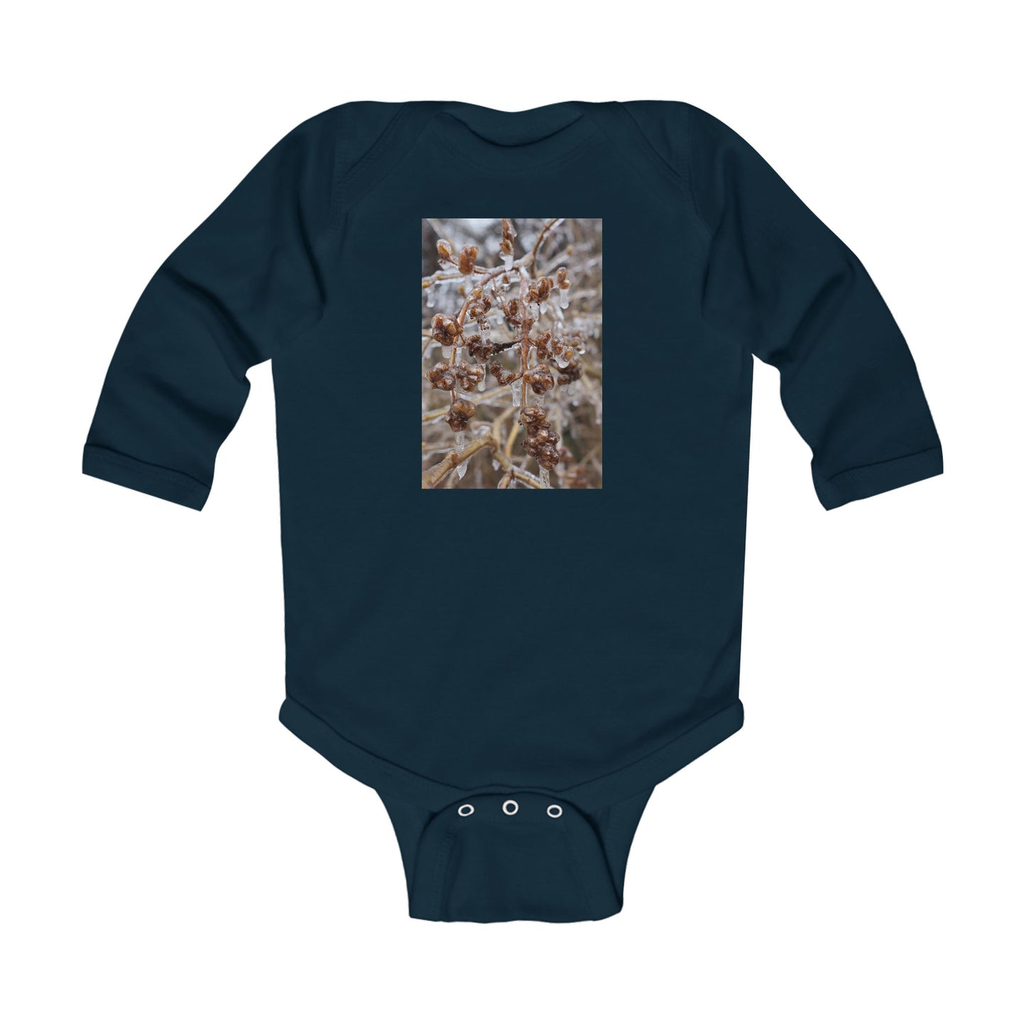 Infant Bodysuit with Frosted Winter Berries Photo Print