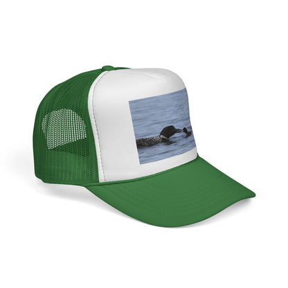 Loon & Chick Nature Trucker Hat — Wildlife Bird Watching Cap