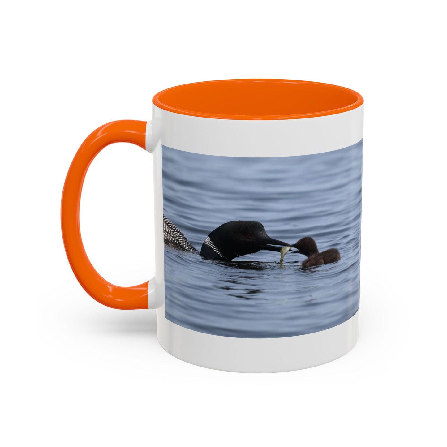 Loon Family Accent Coffee Mug — Scenic Lake Bird Photography (11/15oz)