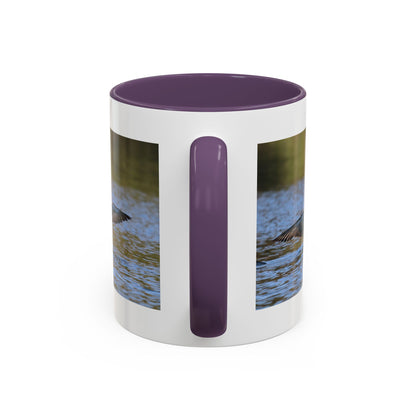 Loons in Flight Accent Coffee Mug — Wildlife Bird Photography Drinkware