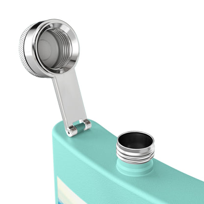 Mountain Vista 6oz Stainless Steel Flask — Scenic Blue Ridge Landscape