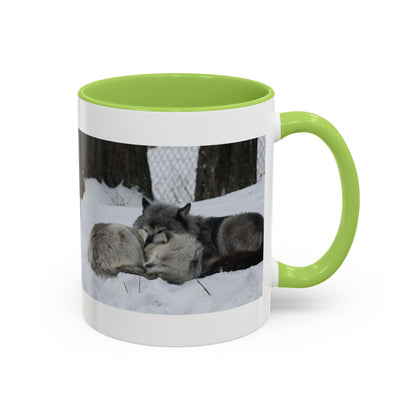 Wolf Pair Accent Coffee Mug – Winter Wildlife Photo Mug (11/15 oz)