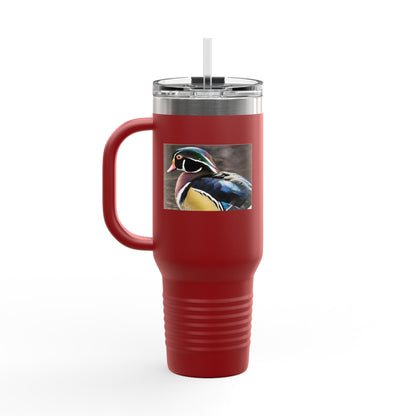 Wood Duck 40oz Insulated Travel Mug — Large Stainless Tumbler with Handle