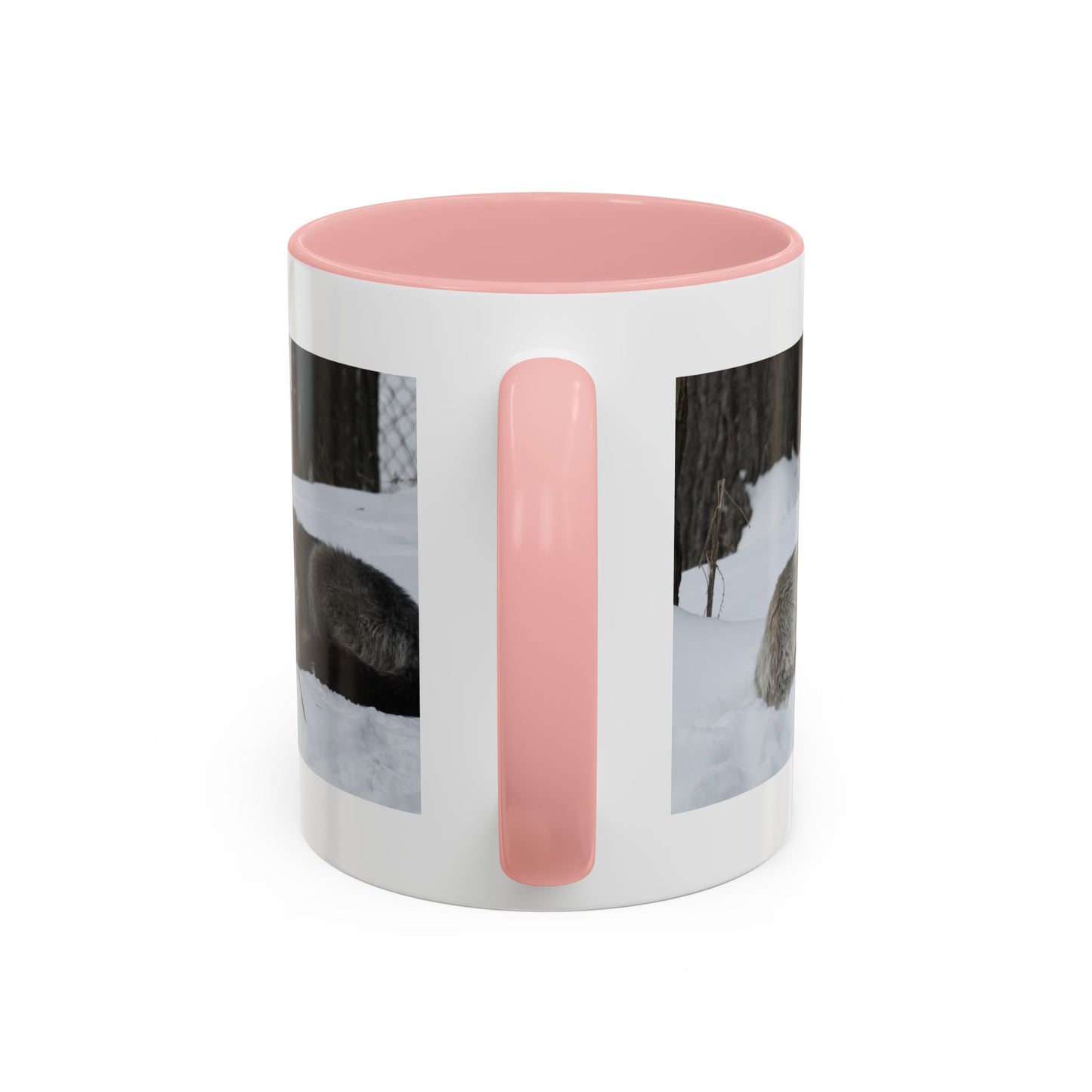 Wolf Pair Accent Coffee Mug – Winter Wildlife Photo Mug (11/15 oz)