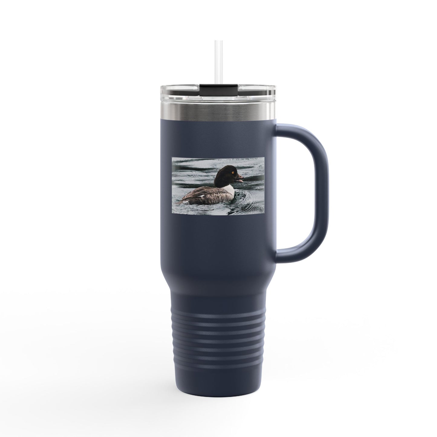 40oz Insulated Travel Mug with Duck Photo – Thermal Tumbler for Birdwatchers & Outdoor Lovers