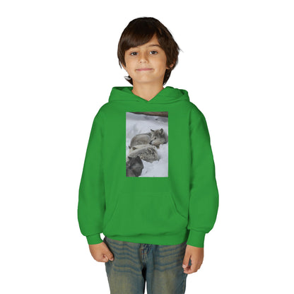Sleeping Foxes Youth Hoodie | Wildlife Photography, Snow Scene