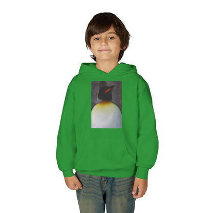 Penguin Art Youth Hoodie — Minimalist Royal Penguin Illustration Sweatshirt