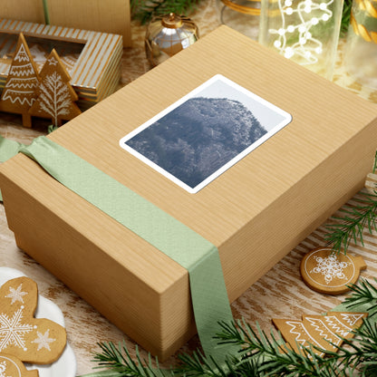 Snowy Mountain Photo Kiss-Cut Sticker — Winter Landscape Laptop Decal
