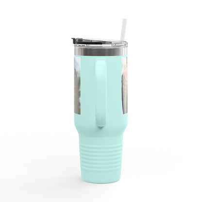 40oz Insulated Travel Mug — Photoreal Hawk Nature Tumbler