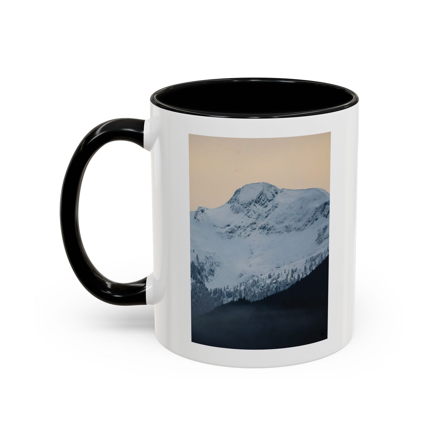 Mountain Sunrise Accent Coffee Mug — Scenic Snow Peak Photo (11/15oz)