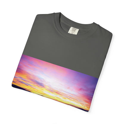 Vibrant Sunset Unisex T-Shirt, Casual Wear, Gift for Nature Lovers, Summer Style, Travel Top, Unique Graphic Tee