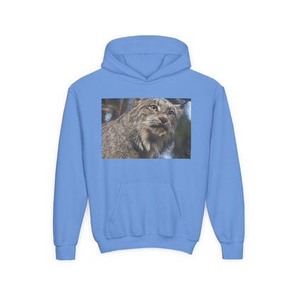 Youth Lynx Hoodie – Realistic Wildcat Photo Pullover for Kids