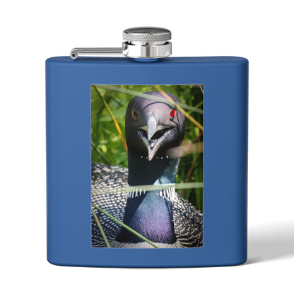 Loon Photo Stainless Steel Flask – 6oz Nature Wildlife Hip Flask